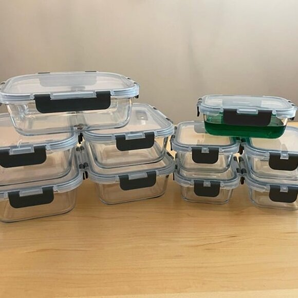 NEW  24pc Airtight Glass Storage Containers with lids, Glass Bowls Set - Picture 4 of 8